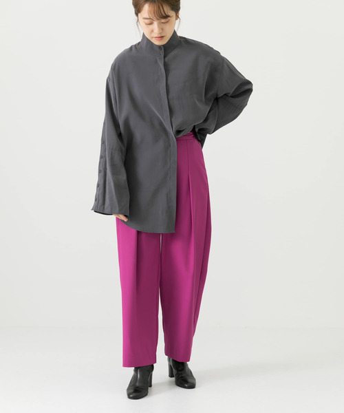 LAATO(ラート)の「HIGH NECK LANTAN BLOUSE(シャツ/ブラウス・レディース・オフホワイト/チャコールグレー・FREE)」の14枚目の写真