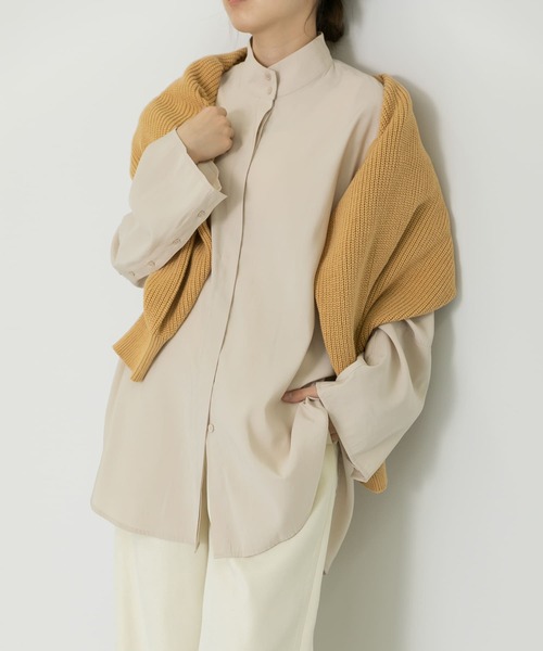 LAATO(ラート)の「HIGH NECK LANTAN BLOUSE(シャツ/ブラウス・レディース・オフホワイト/チャコールグレー・FREE)」の18枚目の写真