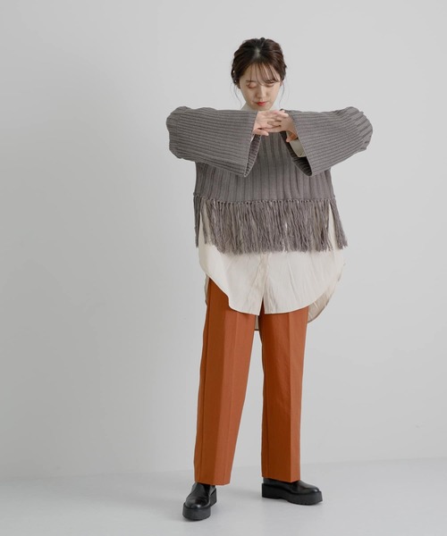 LAATO(ラート)の「HIGH NECK LANTAN BLOUSE(シャツ/ブラウス・レディース・オフホワイト/チャコールグレー・FREE)」の22枚目の写真