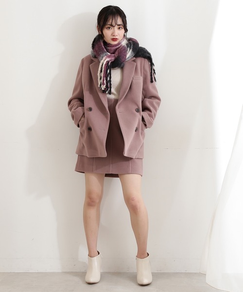 FREE'S MART（フリーズマート）の「◆Rボリュームフリンジチェックストール（ストール/ショール・レディース・ベージュ系その他/カーキ/ブラック系その他・ﾌﾘ-）」の10枚目の写真