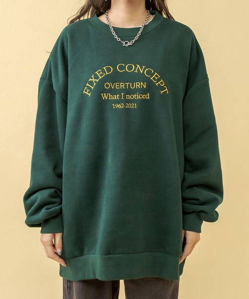 RASVOA(ラスボア)の「配色ビンテージロゴビッグスェット(スウェット・レディース・オフホワイト/グリーン/ブラック・FREE)」の16枚目の写真