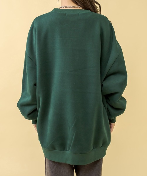 RASVOA(ラスボア)の「配色ビンテージロゴビッグスェット(スウェット・レディース・オフホワイト/グリーン/ブラック・FREE)」の18枚目の写真