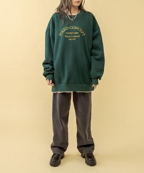 RASVOA(ラスボア)の「配色ビンテージロゴビッグスェット(スウェット・レディース・オフホワイト/グリーン/ブラック・FREE)」の7枚目の写真