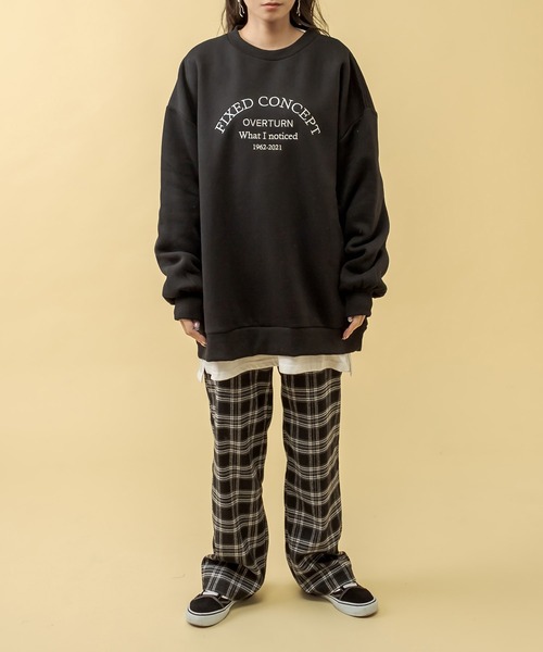 RASVOA(ラスボア)の「配色ビンテージロゴビッグスェット(スウェット・レディース・オフホワイト/グリーン/ブラック・FREE)」の10枚目の写真