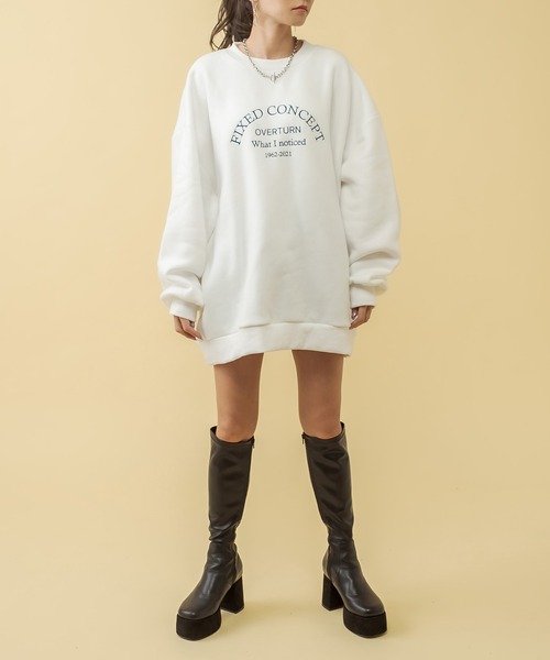 RASVOA(ラスボア)の「配色ビンテージロゴビッグスェット(スウェット・レディース・オフホワイト/グリーン/ブラック・FREE)」の14枚目の写真