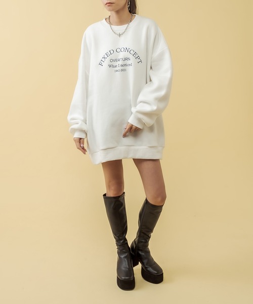 RASVOA(ラスボア)の「配色ビンテージロゴビッグスェット(スウェット・レディース・オフホワイト/グリーン/ブラック・FREE)」の13枚目の写真