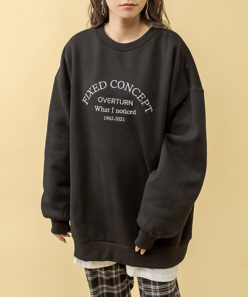 RASVOA(ラスボア)の「配色ビンテージロゴビッグスェット(スウェット・レディース・オフホワイト/グリーン/ブラック・FREE)」の8枚目の写真