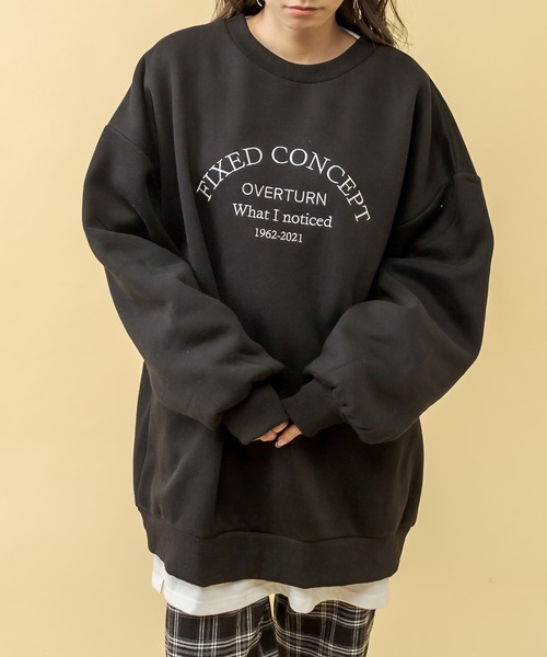 RASVOA(ラスボア)の「配色ビンテージロゴビッグスェット(スウェット・レディース・オフホワイト/グリーン/ブラック・FREE)」の9枚目の写真