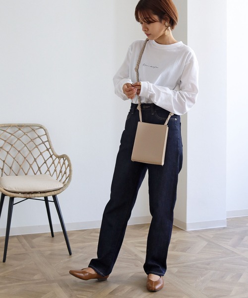 HER CLOSET（ハークローゼット）の「【HERCLOSET】WEB限定カリグラフィーロゴロンT（Tシャツ/カットソー・レディース・ホワイト/チャコールグレー/ブラック・S/M/L）」の17枚目の写真