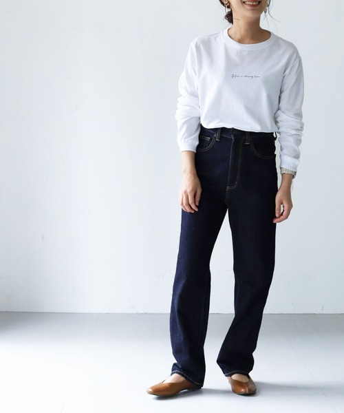 HER CLOSET(ハークローゼット)の「【HERCLOSET】WEB限定カリグラフィーロゴロンT(Tシャツ/カットソー・レディース・ホワイト/チャコールグレー/ブラック・S/M/L)」の18枚目の写真
