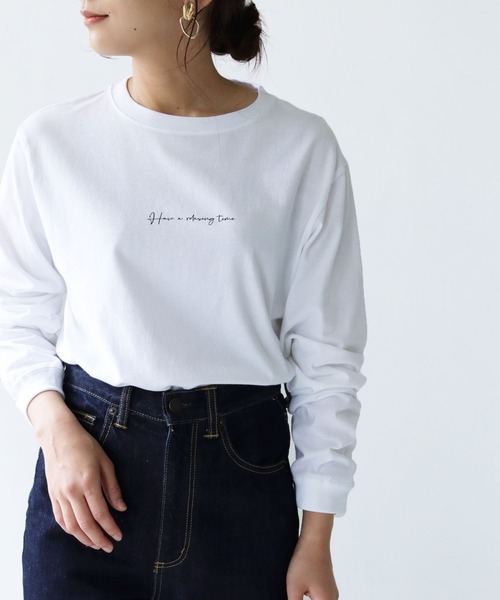 HER CLOSET(ハークローゼット)の「【HERCLOSET】WEB限定カリグラフィーロゴロンT(Tシャツ/カットソー・レディース・ホワイト/チャコールグレー/ブラック・S/M/L)」の20枚目の写真