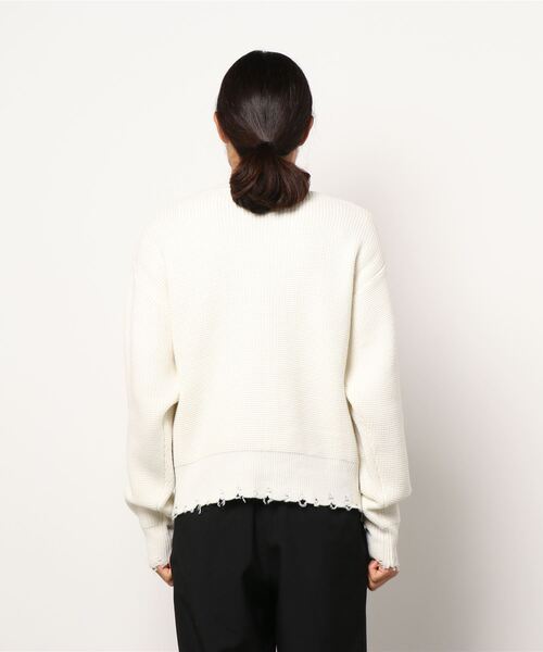 MYne(マイン)の「MYne マイン / Broken Knit Pullover ブロークンニットプルオーバー クラッシュセーター / G07PO024(ニット/セーター・メンズ・ホワイト/ボルドー/ブラック・LARGE/MEDIUM)」の7枚目の写真