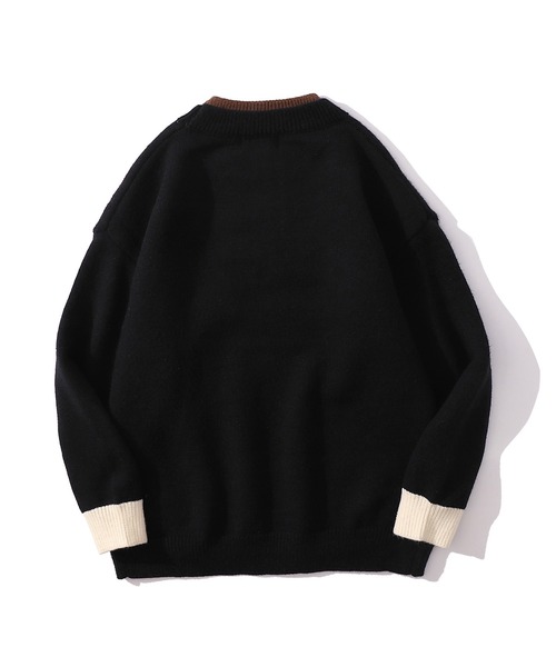 HOOK（フック）の「【HOOK】マフラーを巻いているクマニット風スウェット (AW)（ニット/セーター・メンズ・ブラック/グリーン/ベージュ/グリーン系その他/ベージュ系その他/ブラック系その他・M/XL/XXL/L）」の9枚目の写真