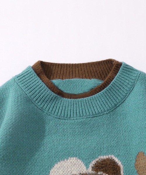 HOOK（フック）の「【HOOK】マフラーを巻いているクマニット風スウェット (AW)（ニット/セーター・メンズ・ブラック/グリーン/ベージュ/グリーン系その他/ベージュ系その他/ブラック系その他・M/XL/XXL/L）」の8枚目の写真