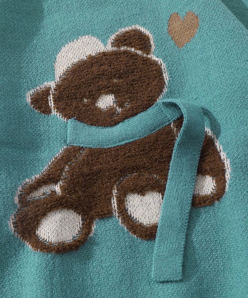 HOOK（フック）の「【HOOK】マフラーを巻いているクマニット風スウェット (AW)（ニット/セーター・メンズ・ブラック/グリーン/ベージュ/グリーン系その他/ベージュ系その他/ブラック系その他・M/XL/XXL/L）」の17枚目の写真