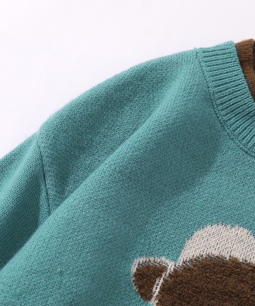 HOOK（フック）の「【HOOK】マフラーを巻いているクマニット風スウェット (AW)（ニット/セーター・メンズ・ブラック/グリーン/ベージュ/グリーン系その他/ベージュ系その他/ブラック系その他・M/XL/XXL/L）」の16枚目の写真