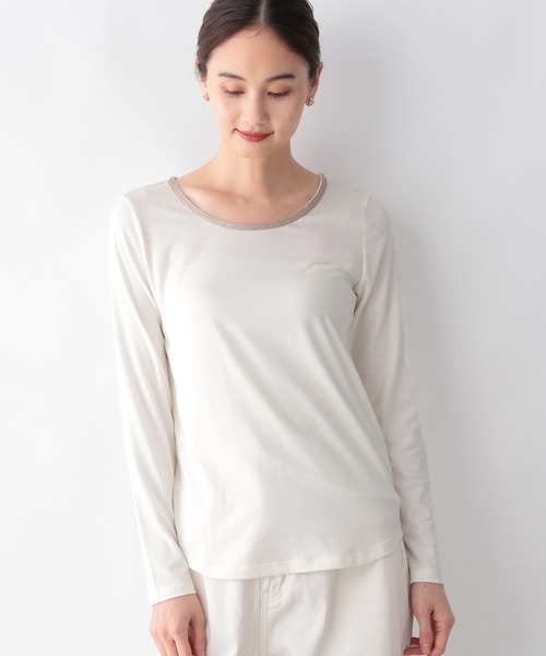 GLOBAL WORK(グローバルワーク)の「Beauteeアビガイル長袖/217109(Tシャツ/カットソー・レディース・ホワイト/ブラック/オフホワイト・MEDIUM/LARGE)」の10枚目の写真
