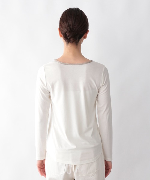 GLOBAL WORK(グローバルワーク)の「Beauteeアビガイル長袖/217109(Tシャツ/カットソー・レディース・ホワイト/ブラック/オフホワイト・MEDIUM/LARGE)」の8枚目の写真