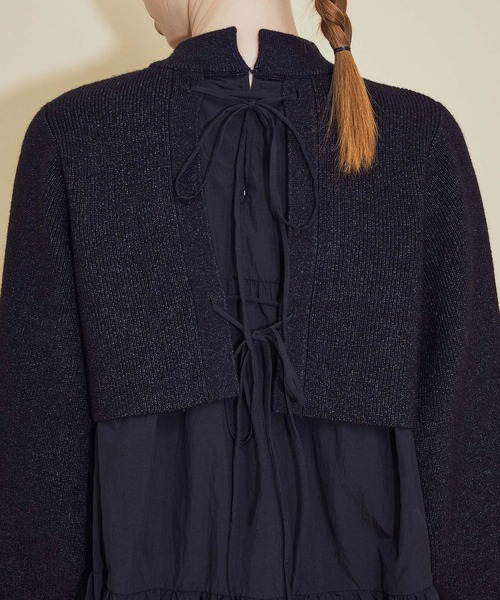 MADEMOISELLE ROPE'（マドモアゼル ロペ）の「ニットドッキングチュニック（ニット/セーター・レディース・ブラック/ダークブラウン・38）」の10枚目の写真