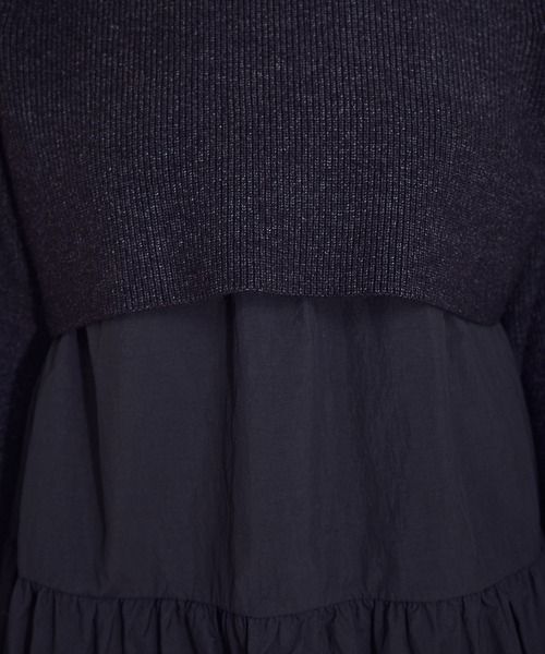 MADEMOISELLE ROPE'（マドモアゼル ロペ）の「ニットドッキングチュニック（ニット/セーター・レディース・ブラック/ダークブラウン・38）」の12枚目の写真