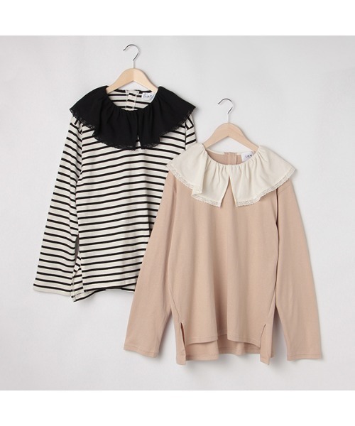 petit main LIEN（プティマインリアン）の「【LIEN】【リンク】レース衿Ｔシャツ（Tシャツ/カットソー・レディース・マルチ/ライトベージュ・FREE）」の5枚目の写真