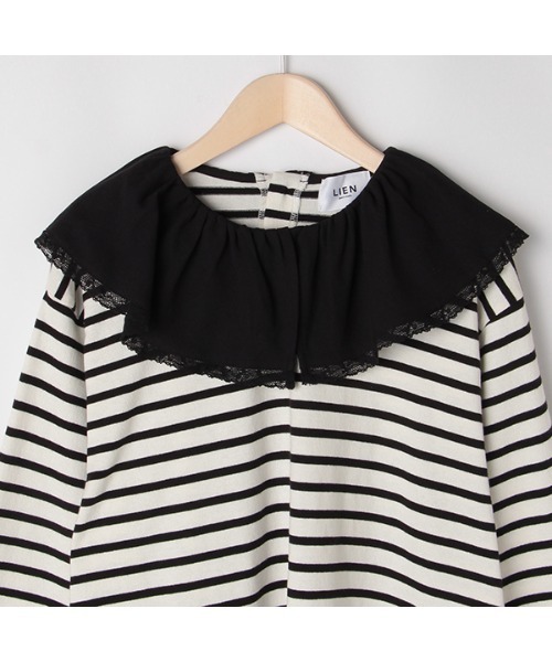 petit main LIEN（プティマインリアン）の「【LIEN】【リンク】レース衿Ｔシャツ（Tシャツ/カットソー・レディース・マルチ/ライトベージュ・FREE）」の6枚目の写真