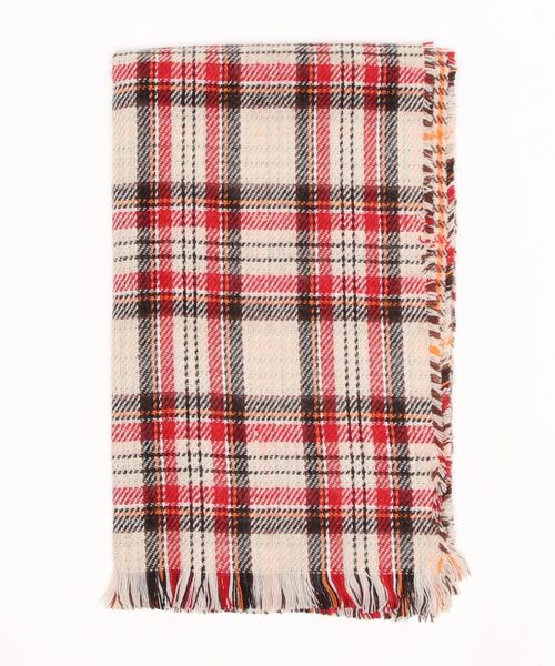 Q（キュー）の「リバーシブルチェックストール（ストール/ショール・レディース・ブラック系その他/ベージュ系その他・MEDIUM）」の3枚目の写真