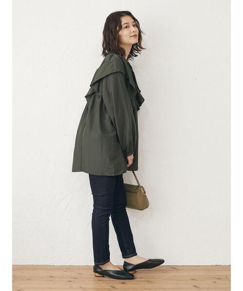 Green Parks(グリーンパークス)の「・SUGAR SPOON ラッフルショルダーチュニック*(Tシャツ/カットソー・レディース・ブラック/グリーン/アイボリー/マスタード・FREE)」の10枚目の写真