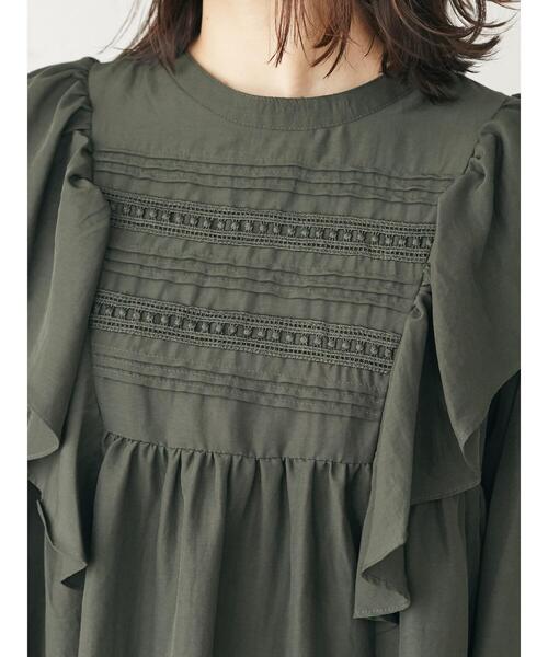 Green Parks(グリーンパークス)の「・SUGAR SPOON ラッフルショルダーチュニック*(Tシャツ/カットソー・レディース・ブラック/グリーン/アイボリー/マスタード・FREE)」の14枚目の写真