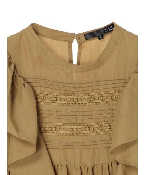 Green Parks(グリーンパークス)の「・SUGAR SPOON ラッフルショルダーチュニック*(Tシャツ/カットソー・レディース・ブラック/グリーン/アイボリー/マスタード・FREE)」の21枚目の写真