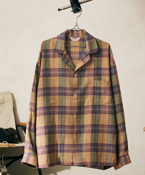 JOURNAL STANDARD relume SELECT（ジャーナルスタンダードレリュームセレクト）の「【DAN RIVER/ダンリバー】別注CHECKパジャマシャツ（シャツ/ブラウス・メンズ・ブルー系その他/ピンク/オレンジ/ベージュ・MEDIUM/LARGE）」の2枚目の写真