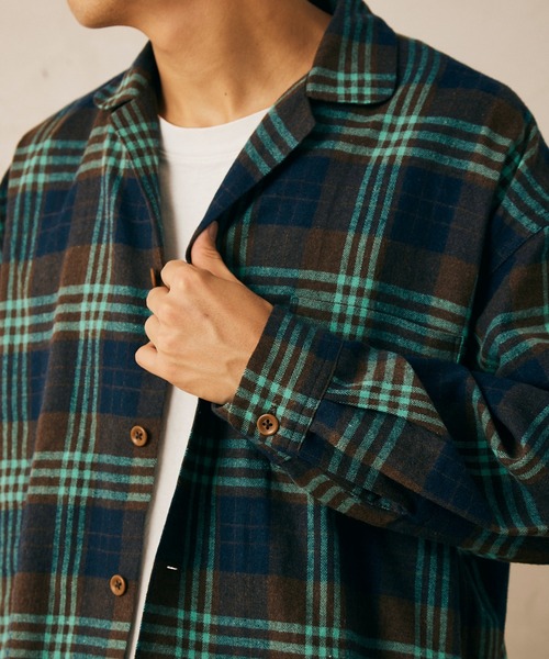 JOURNAL STANDARD relume SELECT（ジャーナルスタンダードレリュームセレクト）の「【DAN RIVER/ダンリバー】別注CHECKパジャマシャツ（シャツ/ブラウス・メンズ・ブルー系その他/ピンク/オレンジ/ベージュ・MEDIUM/LARGE）」の11枚目の写真