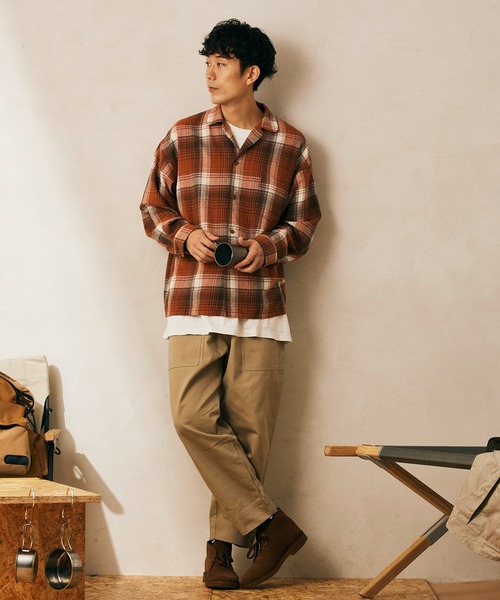 JOURNAL STANDARD relume SELECT（ジャーナルスタンダードレリュームセレクト）の「【DAN RIVER/ダンリバー】別注CHECKパジャマシャツ（シャツ/ブラウス・メンズ・ブルー系その他/ピンク/オレンジ/ベージュ・MEDIUM/LARGE）」の18枚目の写真