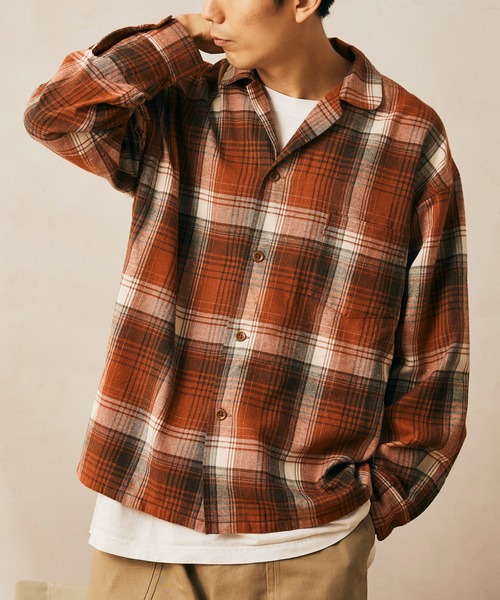 JOURNAL STANDARD relume SELECT（ジャーナルスタンダードレリュームセレクト）の「【DAN RIVER/ダンリバー】別注CHECKパジャマシャツ（シャツ/ブラウス・メンズ・ブルー系その他/ピンク/オレンジ/ベージュ・MEDIUM/LARGE）」の16枚目の写真