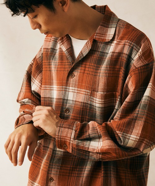 JOURNAL STANDARD relume SELECT（ジャーナルスタンダードレリュームセレクト）の「【DAN RIVER/ダンリバー】別注CHECKパジャマシャツ（シャツ/ブラウス・メンズ・ブルー系その他/ピンク/オレンジ/ベージュ・MEDIUM/LARGE）」の15枚目の写真