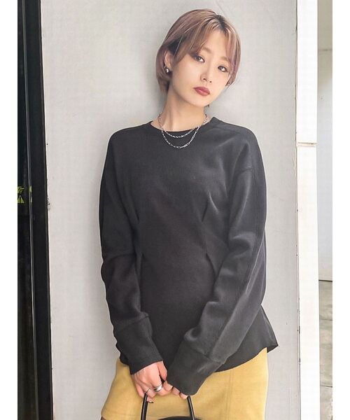 EMODA（エモダ）の「マークウエストルーズプルオーバー（Tシャツ/カットソー・レディース・ホワイト/ブラック/イエロー・FREE）」の2枚目の写真