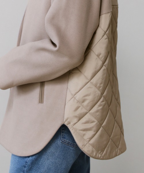 Bou Jeloud（ブージュルード）の「ノーカラーバック切替コート（ノーカラーコート・レディース・アイボリー/モカ・FREE）」の11枚目の写真