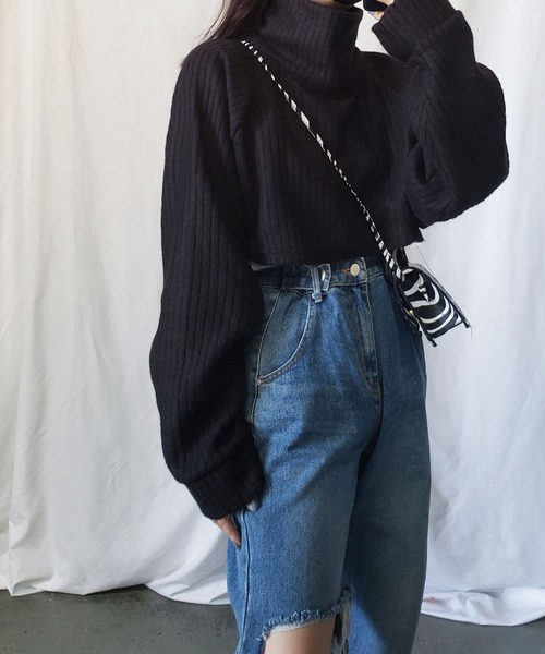 me+em select（ミームセレクト）の「【3WAY】襟ショートドルマンカーディガン【韓国製】（カーディガン/ボレロ・レディース・ブラック/ベージュ/グレー/アイボリー/チャコール・FREE）」の10枚目の写真