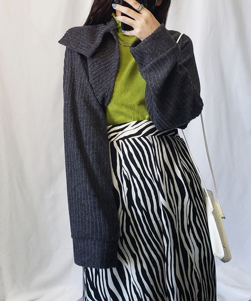 me+em select（ミームセレクト）の「【3WAY】襟ショートドルマンカーディガン【韓国製】（カーディガン/ボレロ・レディース・ブラック/ベージュ/グレー/アイボリー/チャコール・FREE）」の21枚目の写真