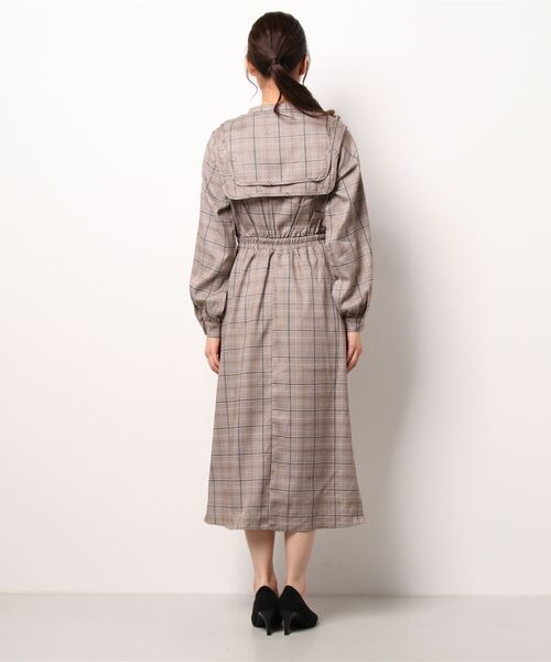 Clice de Paris（クリシェドゥパリス）の「PSGチェック柄ワンピース（ワンピース・レディース・ベージュ/グレー・ONESIZE）」の4枚目の写真
