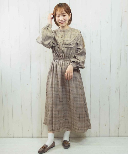 Clice de Paris（クリシェドゥパリス）の「PSGチェック柄ワンピース（ワンピース・レディース・ベージュ/グレー・ONESIZE）」の21枚目の写真