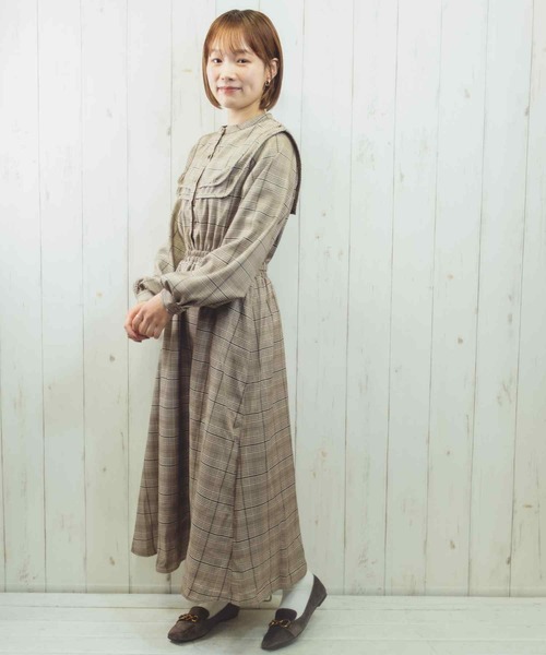 Clice de Paris（クリシェドゥパリス）の「PSGチェック柄ワンピース（ワンピース・レディース・ベージュ/グレー・ONESIZE）」の20枚目の写真