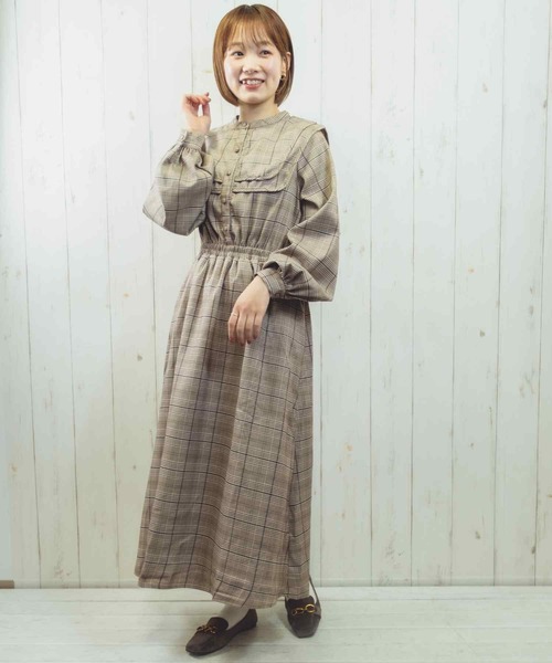 Clice de Paris（クリシェドゥパリス）の「PSGチェック柄ワンピース（ワンピース・レディース・ベージュ/グレー・ONESIZE）」の16枚目の写真