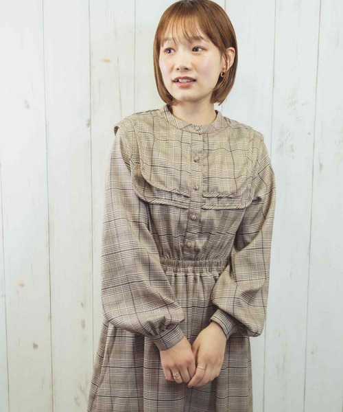Clice de Paris（クリシェドゥパリス）の「PSGチェック柄ワンピース（ワンピース・レディース・ベージュ/グレー・ONESIZE）」の12枚目の写真
