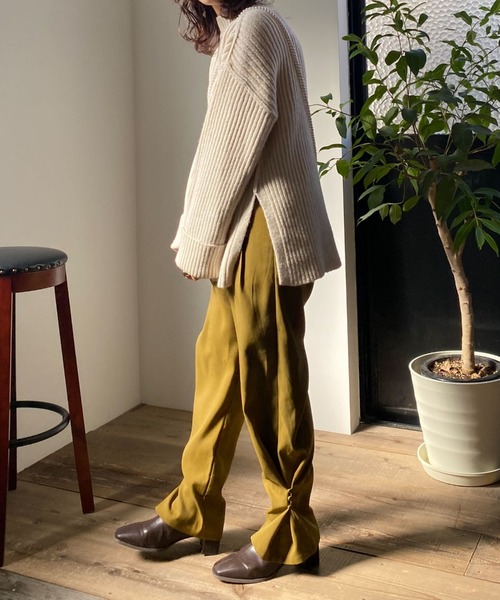 archives（アルシーヴ）の「【限定item】２ＷＡＹヘムタックパンツ（その他パンツ・レディース・ブラウン/グリーン/アイボリー・MEDIUM）」の4枚目の写真