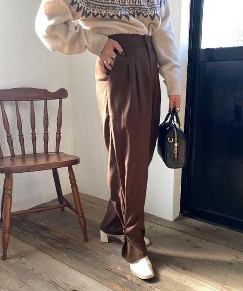 archives（アルシーヴ）の「【限定item】２ＷＡＹヘムタックパンツ（その他パンツ・レディース・ブラウン/グリーン/アイボリー・MEDIUM）」の9枚目の写真