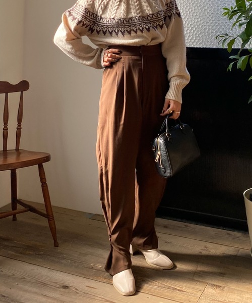 archives（アルシーヴ）の「【限定item】２ＷＡＹヘムタックパンツ（その他パンツ・レディース・ブラウン/グリーン/アイボリー・MEDIUM）」の8枚目の写真