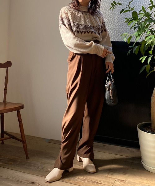 archives（アルシーヴ）の「【限定item】２ＷＡＹヘムタックパンツ（その他パンツ・レディース・ブラウン/グリーン/アイボリー・MEDIUM）」の7枚目の写真