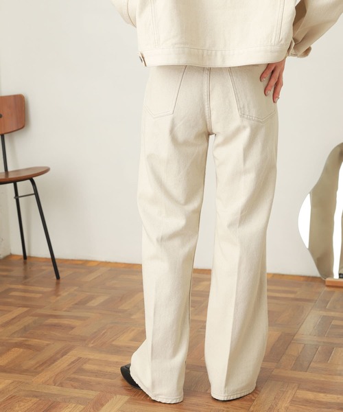 『ユニセックス』センタープレスフレアデニム