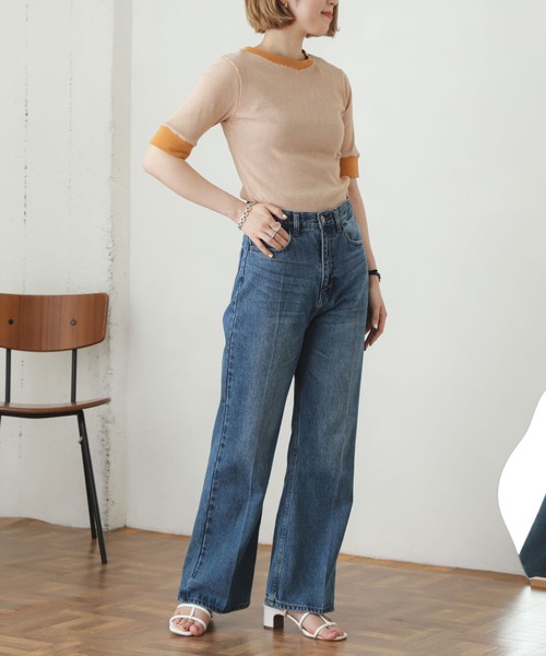 SENSE OF PLACE by URBAN RESEARCH(センスオブプレイスバイアーバンリサーチ)の「『ユニセックス』センタープレスフレアデニム(デニムパンツ・レディース・ブラック/アイボリー/ライトインディゴブルー/ワンウォッシュ・SMALL/MEDIUM/X-SMALL/TALL)」の19枚目の写真